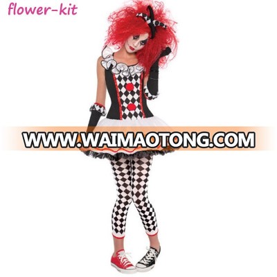 2017 Sexy Costume Women Halloween Fancy Jester Sexy Clown Costume