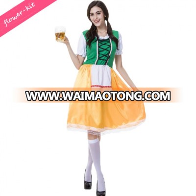 Free Shipping Bavarian Oktoberfest Beerfest Maid Waiter Costume German Beer Wench Girl Costumes