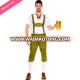 Free Shipping Oktoberfest Costume German Beer Maid Waiter Bavarian Guy Costumes Lederhosen Uniform Clothing for Men